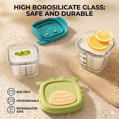 Baby Glass Food Supplement Box, Fresh Storage, Steamable Custard Bowl, Special Baby Food Supplement Bowl, Cup Mold Tool Set (Copy)_img_1