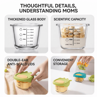 Baby Glass Food Supplement Box, Fresh Storage, Steamable Custard Bowl, Special Baby Food Supplement Bowl, Cup Mold Tool Set (Copy)_img_4