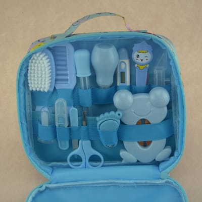 Baby Care Bag 13-Piece Set Baby Nasal Aspirator Nail Scissors Cartoon Set Daily Cleaning Supplies Care Bag_img_6