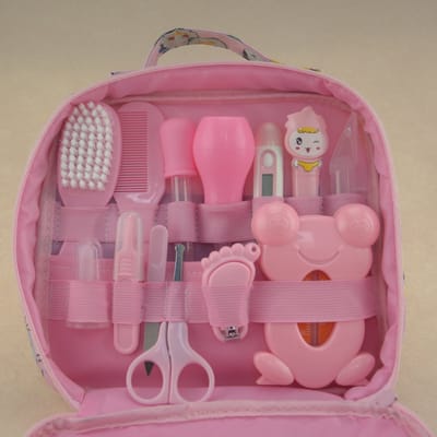 Baby Care Bag 13-Piece Set Baby Nasal Aspirator Nail Scissors Cartoon Set Daily Cleaning Supplies Care Bag_img_5