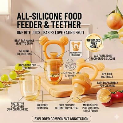 Full Silicone Baby Bite Bag Can Be Pushed into the Anti-Choking Fruit and Vegetable Food Supplement Bite and Mola_img_1
