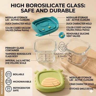 Baby Glass Food Supplement Box, Fresh Storage, Steamable Custard Bowl, Special Baby Food Supplement Bowl, Cup Mold Tool Set (Copy)_img_0