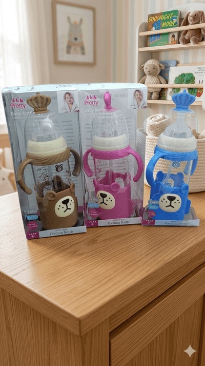 Meiying Tang Glass Bottle//Anti-Fall Baby Bottle//Silicone Sleeve Glass Bottle//Newborn Glass Feeding Set._img_3