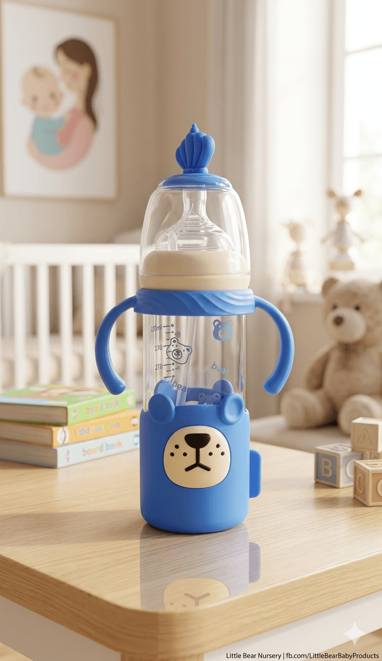 Meiying Tang Glass Bottle//Anti-Fall Baby Bottle//Silicone Sleeve Glass Bottle//Newborn Glass Feeding Set.