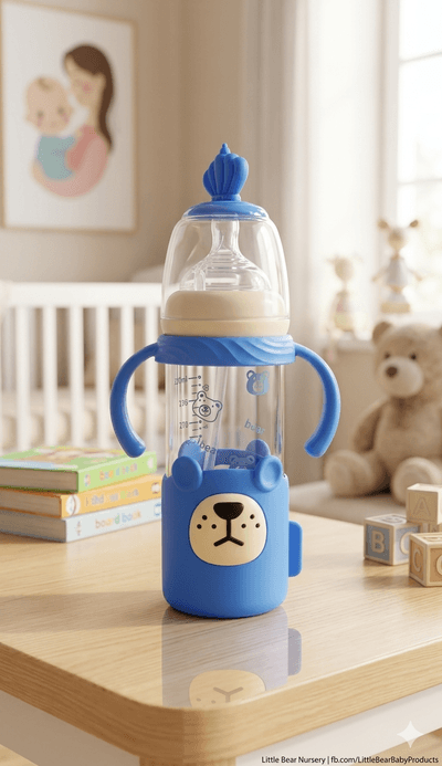 Meiying Tang Glass Bottle//Anti-Fall Baby Bottle//Silicone Sleeve Glass Bottle//Newborn Glass Feeding Set._img_1
