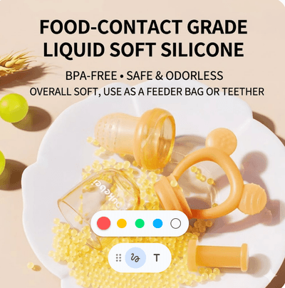 Full Silicone Baby Bite Bag Can Be Pushed into the Anti-Choking Fruit and Vegetable Food Supplement Bite and Mola_img_2